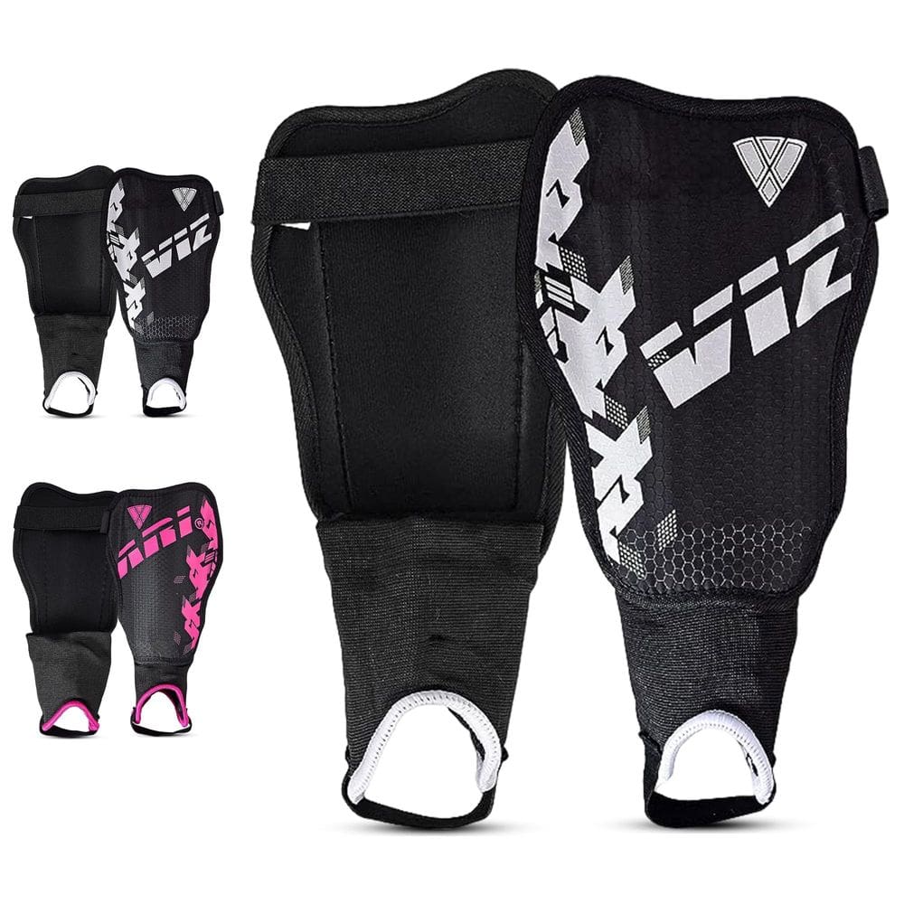 Caneleiras de futebol Vizari Napoli para crianças rosa/prata tamanho M