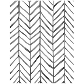 Papel de parede HAOKHOME 96020-1 Modern Stripe Herringbone Preto Branco