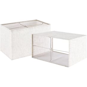 Abajur GOSO Bege Retangular, Linho Natural, 22x23x35cm, Conjunto 2