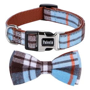 Coleira para cães Faleela Soft & Comfy Bowtie removível azul (M)