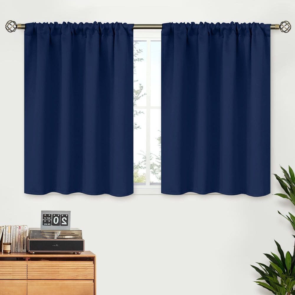 Cortinas BGment Short Blackout 76x76cm Azul marinho (2 painéis)