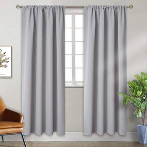 Cortinas BGment com isolamento térmico Blackout 107x213cm Cinza claro