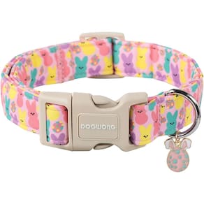 Coleira de cachorro DOGWONG Easter Cute Bunny Eggs Pink Babbit Girls
