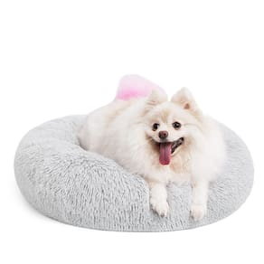 Cama para animais de estimação MIXJOY Comfortable Donut Cuddler, redonda, lavável, cinza