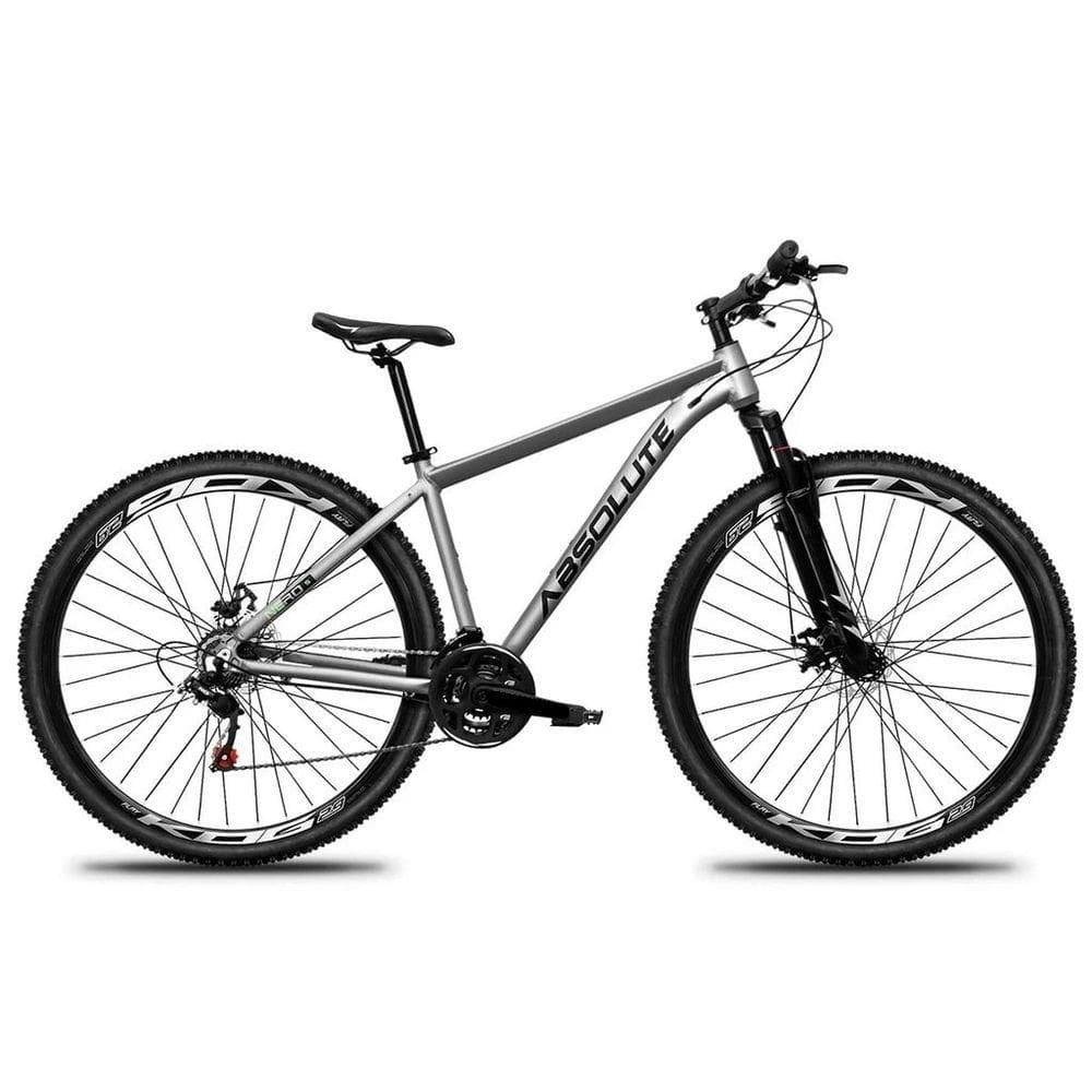 Bicicleta Aro 29 Absolute Nero 5 Alumínio 21v Freio A Disco Garfo Com Suspensão - Cinza Tam.13.8