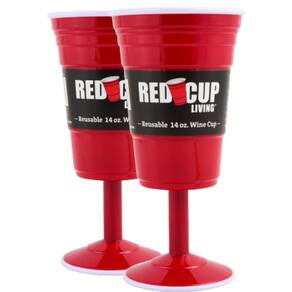 Copos de vinho Red Cup Living reutilizáveis, 414 ml, pacote com 2