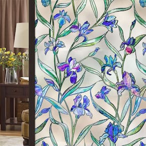 Filme de privacidade para janelas Coavas Stained Glass Violet Flower 60x200cm
