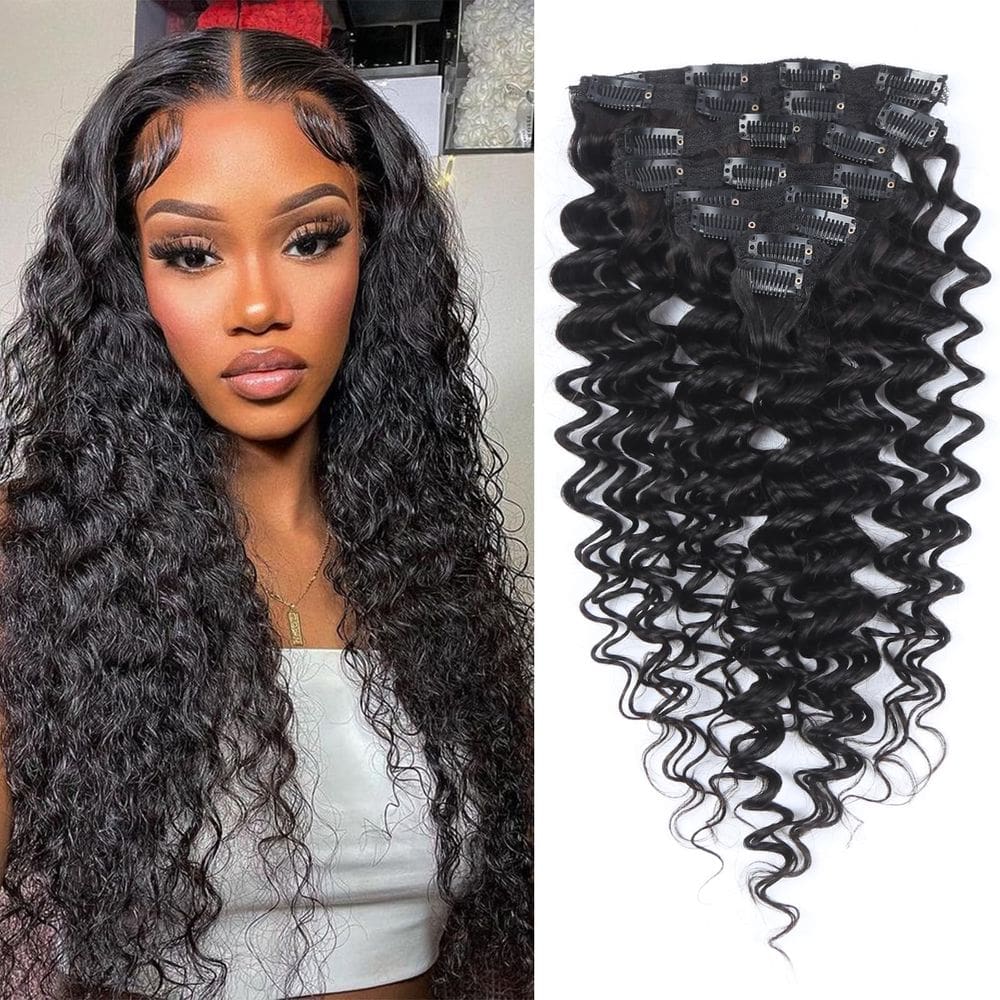 Clip in Hair Extensions FQ Real Human Hair 56 cm 120 g 8 unidades