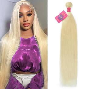 Pacotes de cabelo Mrigwoth 30cm 613 Straight Blonde 100% brasileiro