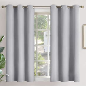 Cortinas YoungStex Light Grey Short 102 cm de comprimento 2 painéis