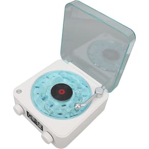 Caixa de Som Toca Disco Vitrola Usb Bluetooth Cartao Tf Luzes Led Musca Discos Vinil Luminaria