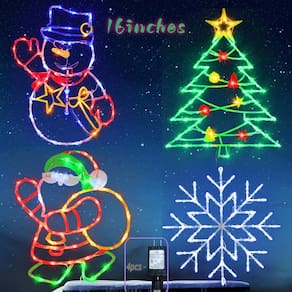 Luzes de silhueta de janela de Natal TRWYMZ 16", pacote com 4