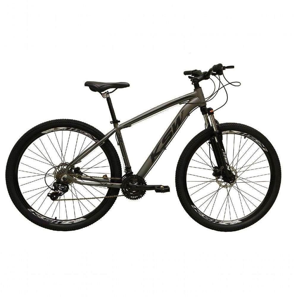Bicicleta Aro 29 Ksw Xlt Alumínio 24v Câmbios Shimano Garfo Com Trava No Ombro - Grafite Tam.17