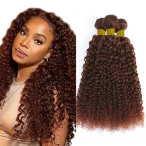 Pacotes de cabelo Condescension Jerry Curly 35 cm 40 cm 45 cm Cobre Vermelho