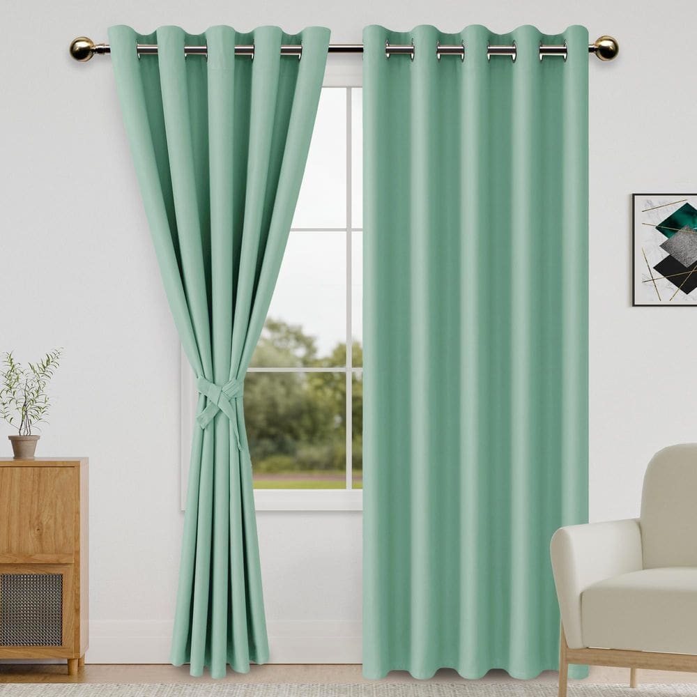Cortinas Blackout DWCN para quarto de 152 x 213 cm de comprimento, verde sálvia