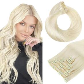 Extensões de cabelo hotbanana Human Hair Ivory Blonde 120g