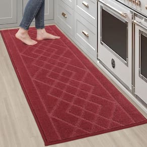 Tapete Kitchen Runner BEQHAUSE, lavável, antiderrapante, 50x150cm, cor de vinho