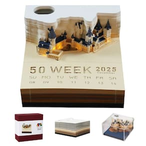 Calendário artístico 3D Memo Pad MACTANO 2025 com 160 páginas