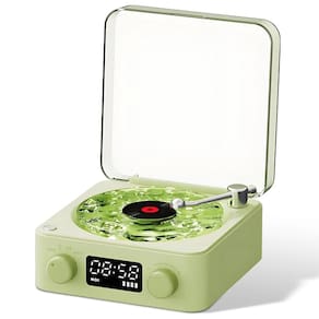 Caixa de Som Toca Disco Vinil Vitrola Retro Bluetooth Cartao Tf Iluminaçao Musica Usb Portatil