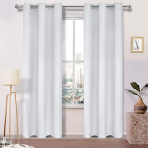 Cortinas Blackout DWCN com isolamento térmico, 38 x 84 polegadas, branco acinzentado