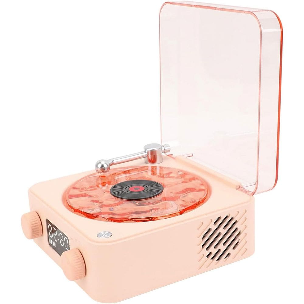 Caixa De Som Vitrola Toca Disco Vinil Bluetooth Cartao Tf USB Recarregavel Portatil Musica