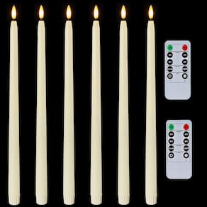 Velas cônicas sem chama Homemory Ivory 38 cm com controle remoto de 6 unidades