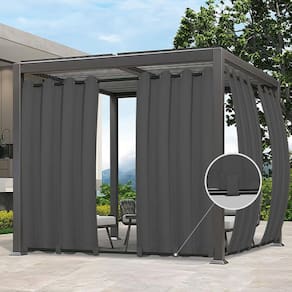 Cortinas externas fáceis de usar à prova d`água para pátio, 54 x 96 polegadas, cinza
