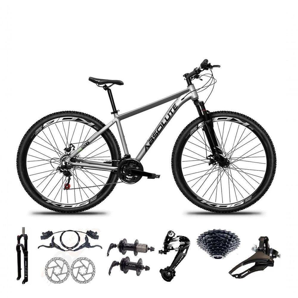 Bicicleta Aro 29 Absolute Nero 5 Freio Hidráulico K7 27v Garfo Com Trava - Cinza Tam.13