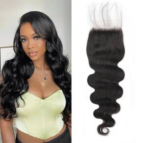 Fecho de renda FEHOKA 22 cm Body Wave 100% cabelo humano