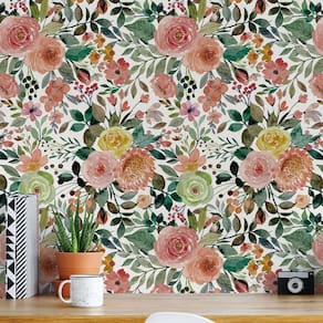 Papel de parede Simon & Siff Floral Peel and Stick 44 cm x 10 m