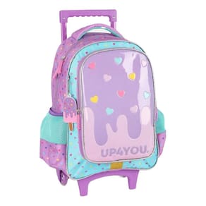 Mochila Escolar Infantil De Rodinhas Up4you Picole Violeta