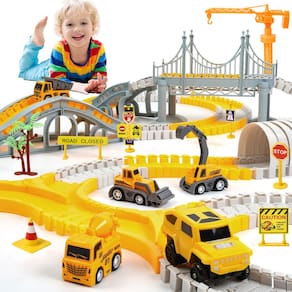 Brinquedos de construção BUBZEEX Race Tracks com 5 carros de 2 a 4 anos