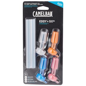 Garrafa de água CamelBak eddy+ Kids com válvula Bite e canudos, pacote com 4 unidades