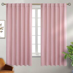 Cortinas Blackout BGment com isolamento térmico rosa 133x160cm