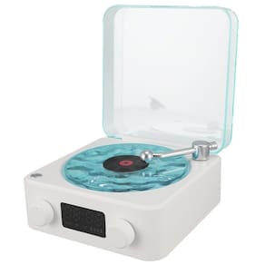 Caixa de Som Vitrola Toca Disco Vinil Cartao Tf Bluetooth Luminaria Musica Led Recarregavel Usb