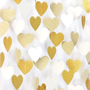 Decorações de festa Lasting Surprise Heart Streamers Garland