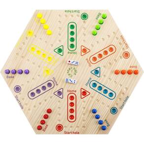 Jogo de tabuleiro Kathfly Marble Wahoo 6/4 jogadores com 36 bolinhas