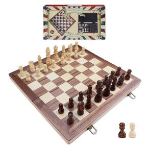 Conjunto de tabuleiro de xadrez Gothink Wooden de 15 polegadas com manual para crianças