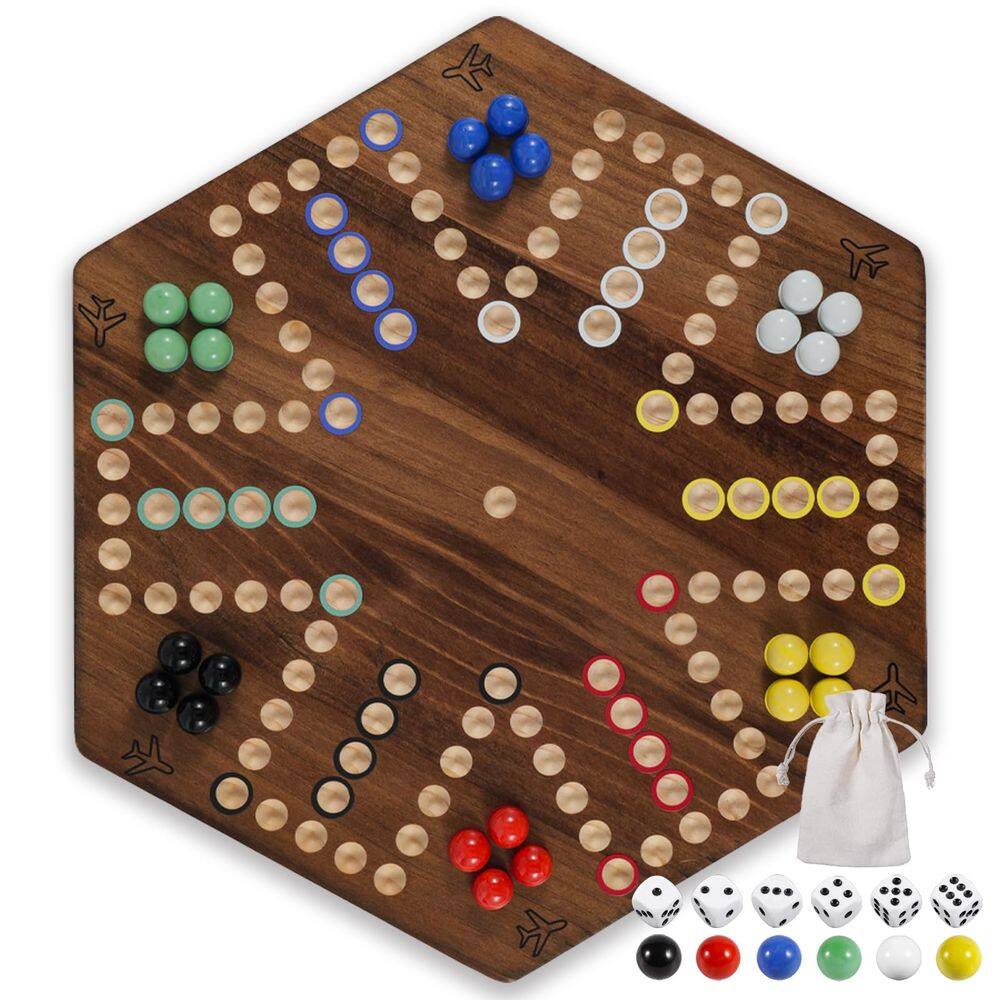 Jogo de tabuleiro Wahartoly Fast Track Aggravation de 15 polegadas com bolinhas de gude