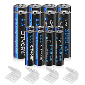 Baterias recarregáveis CITYORK AA 3000mAh x8 e AAA 1100mAh x8
