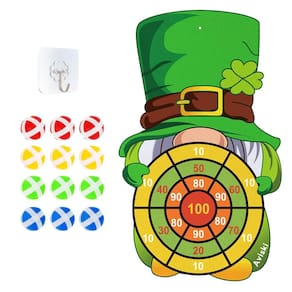 Conjunto de jogos de tabuleiro de dardos Aviski St Patricks Day Kids com 12 bolas