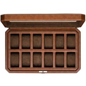 Watch Box ROTHWELL, organizador de estojos luxuosos de couro com 12 slots