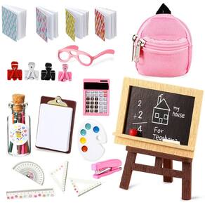 Conjunto de material escolar de bonecas Civaner 18 peças para bonecas