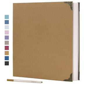 Álbum de fotos Vienrose Self Adhesive 60 páginas, capa dura, cáqui