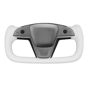 Capa de volante MEWANT em couro branco para Tesla Model S/X
