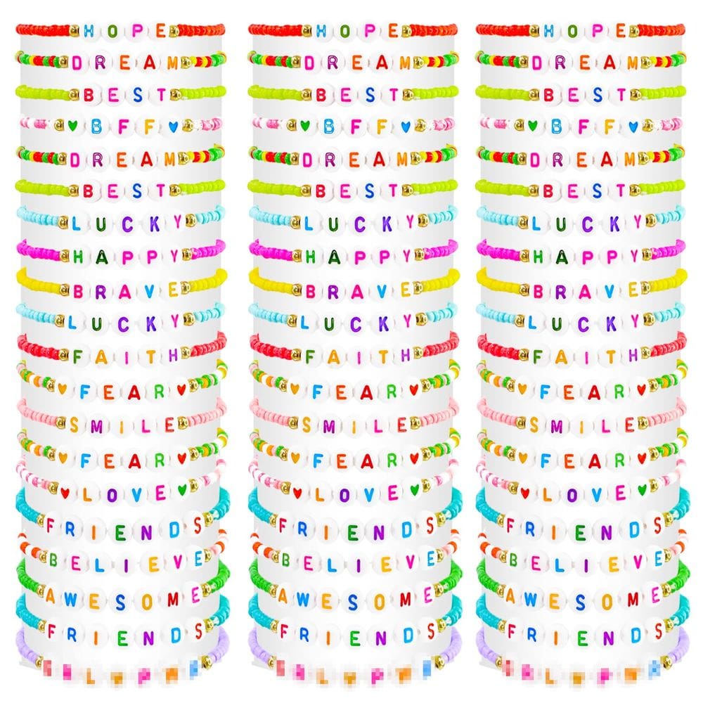 Pulseira Friendship Yesaior, conjunto colorido, 60 unidades para mulheres