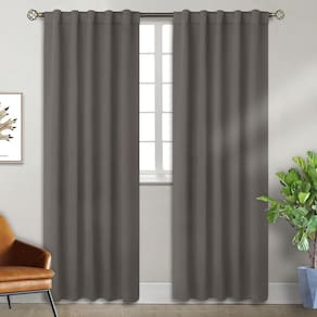 Cortinas Blackout BGment 42x213cm Grey Rod Edição de Bolso 2 painéis