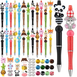Caneta Beadable Ctosree Animal Silicone Beads Black Ink x36
