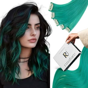 Extensões de cabelo RUNATURE Teal Real Human Hair 40 cm 25 g 5 unidades