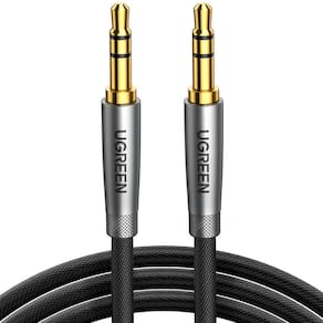 Cabo de áudio UGREEN 3,5 mm macho a macho estéreo de 0,5 m trançado em nylon